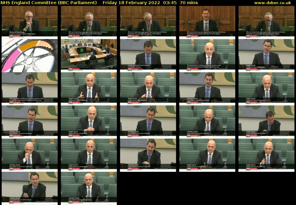 NHS England Committee (BBC Parliament) Friday 18 February 2022 03:45 - 04:55