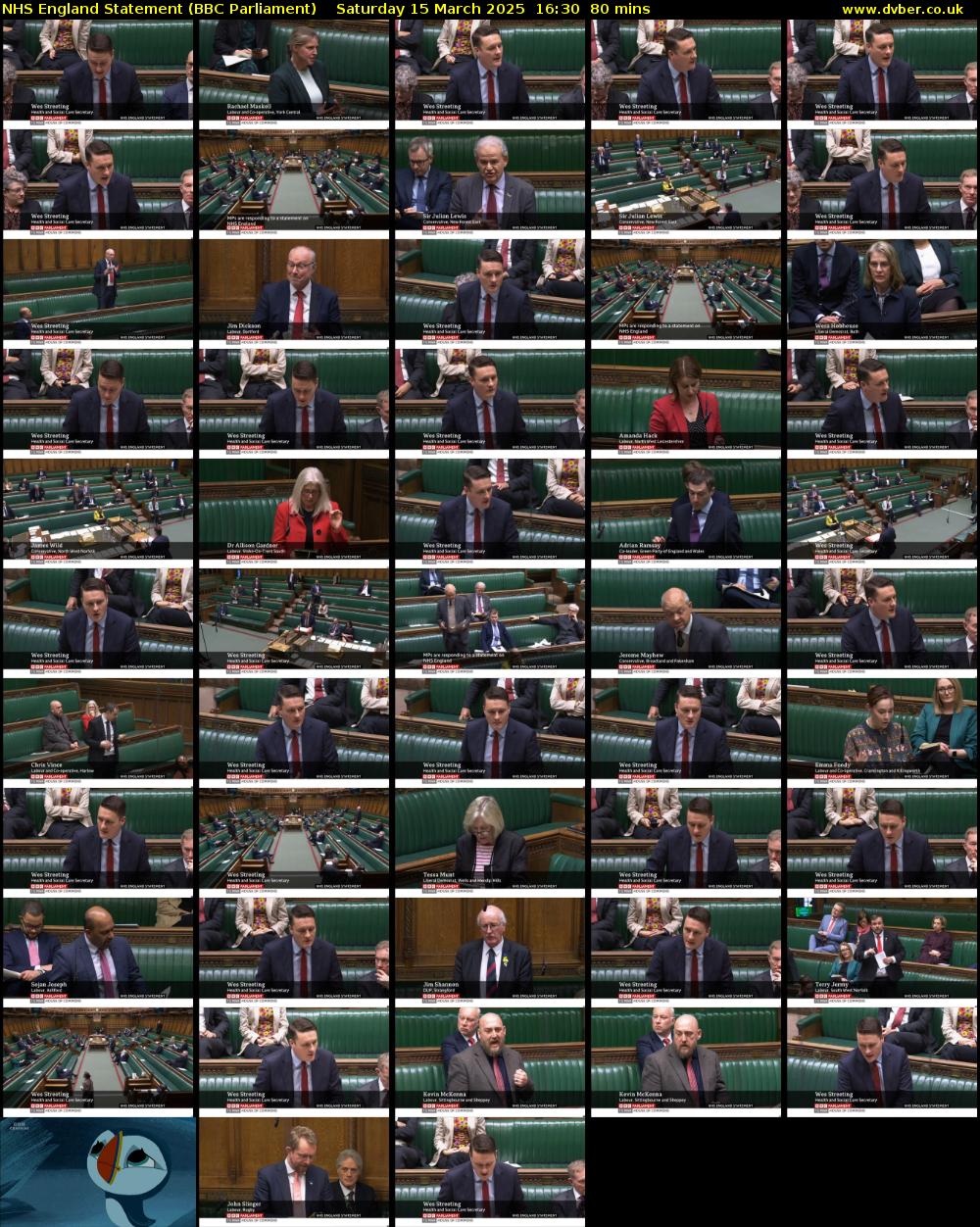NHS England Statement (BBC Parliament) Saturday 15 March 2025 16:30 - 17:50