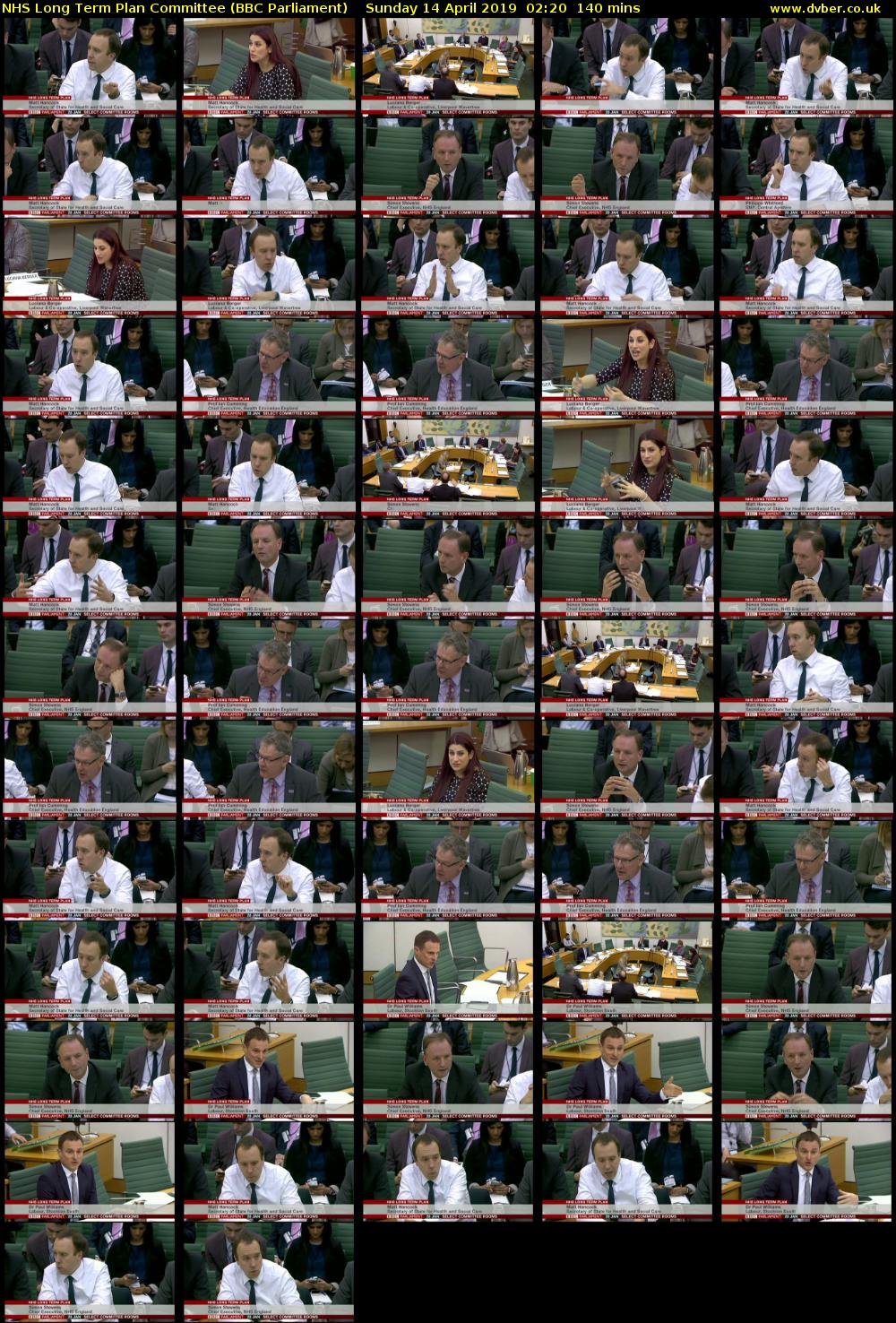 NHS Long Term Plan Committee (BBC Parliament) Sunday 14 April 2019 02:20 - 04:40