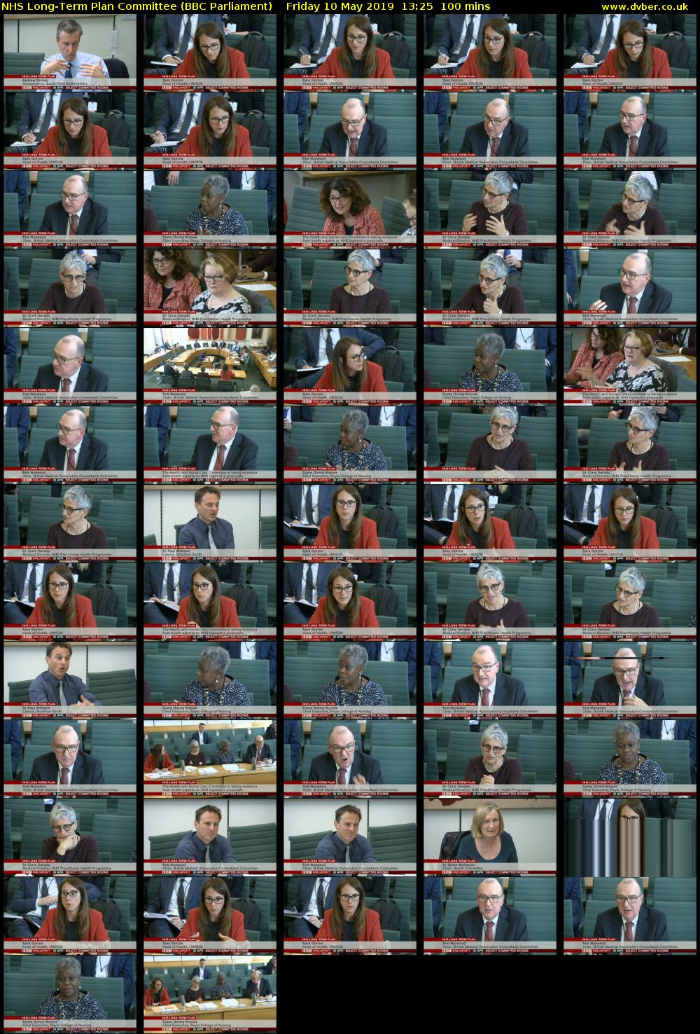 NHS Long-Term Plan Committee (BBC Parliament) Friday 10 May 2019 13:25 - 15:05