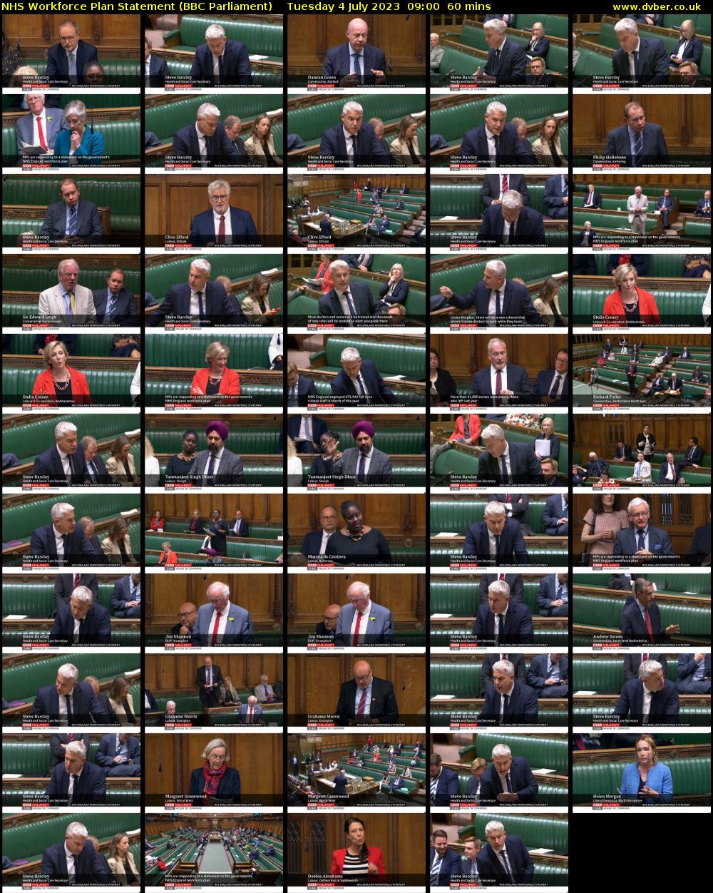 NHS Workforce Plan Statement (BBC Parliament) Tuesday 4 July 2023 09:00 - 10:00