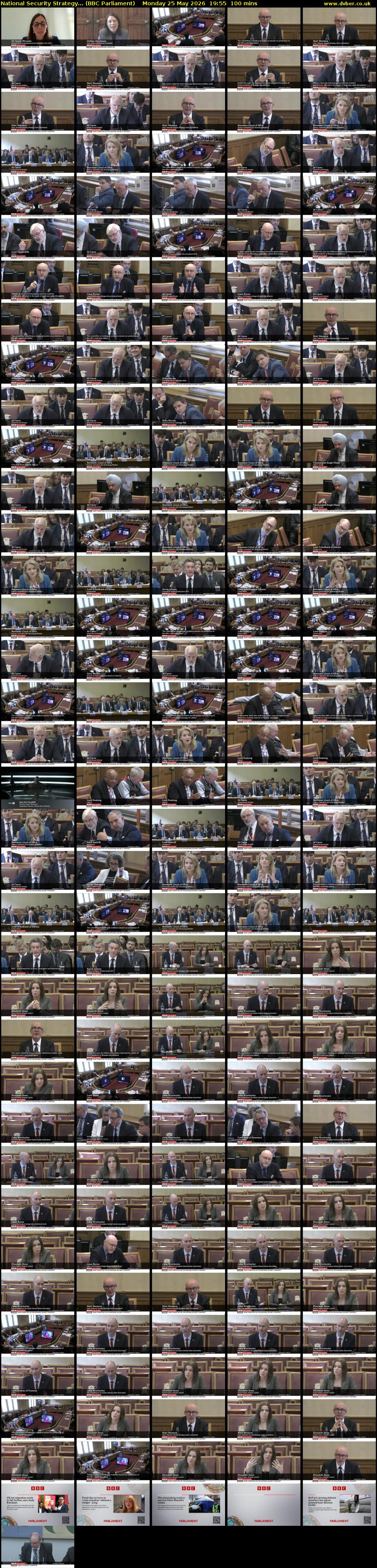 National Security Strategy... (BBC Parliament) Monday 25 May 2026 19:55 - 21:35