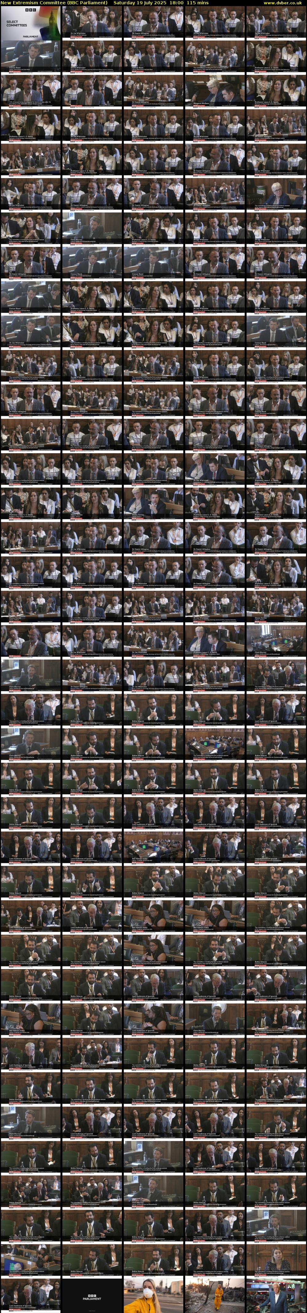 New Extremism Committee (BBC Parliament) Saturday 19 July 2025 18:00 - 19:55