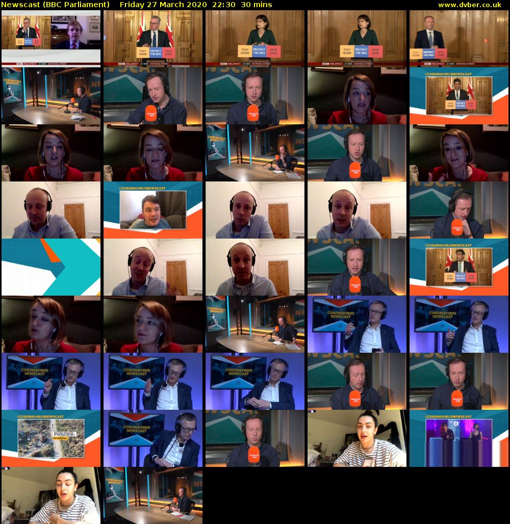 Newscast (BBC Parliament) Friday 27 March 2020 22:30 - 23:00