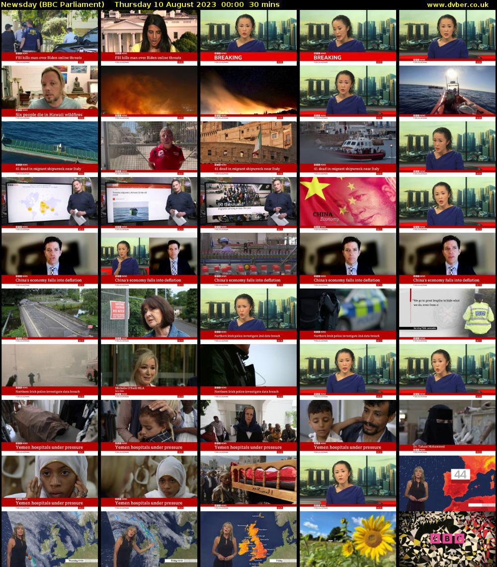 Newsday (BBC Parliament) Thursday 10 August 2023 00:00 - 00:30