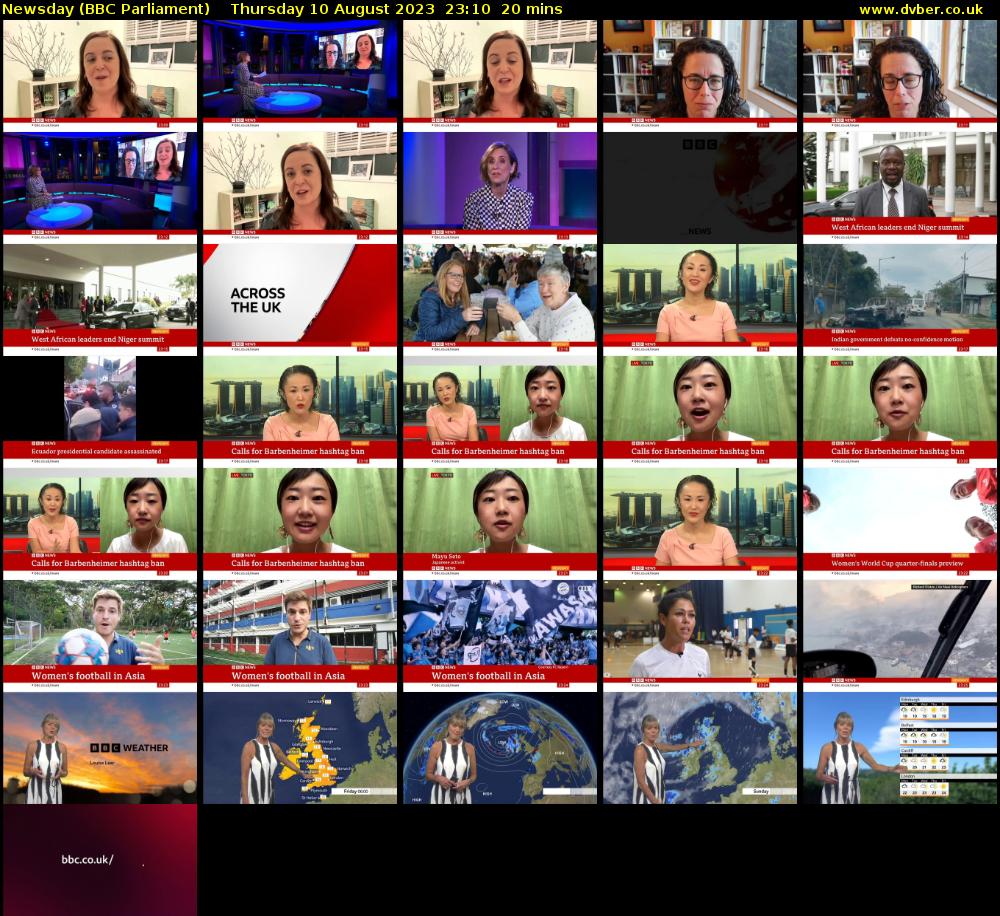 Newsday (BBC Parliament) Thursday 10 August 2023 23:10 - 23:30