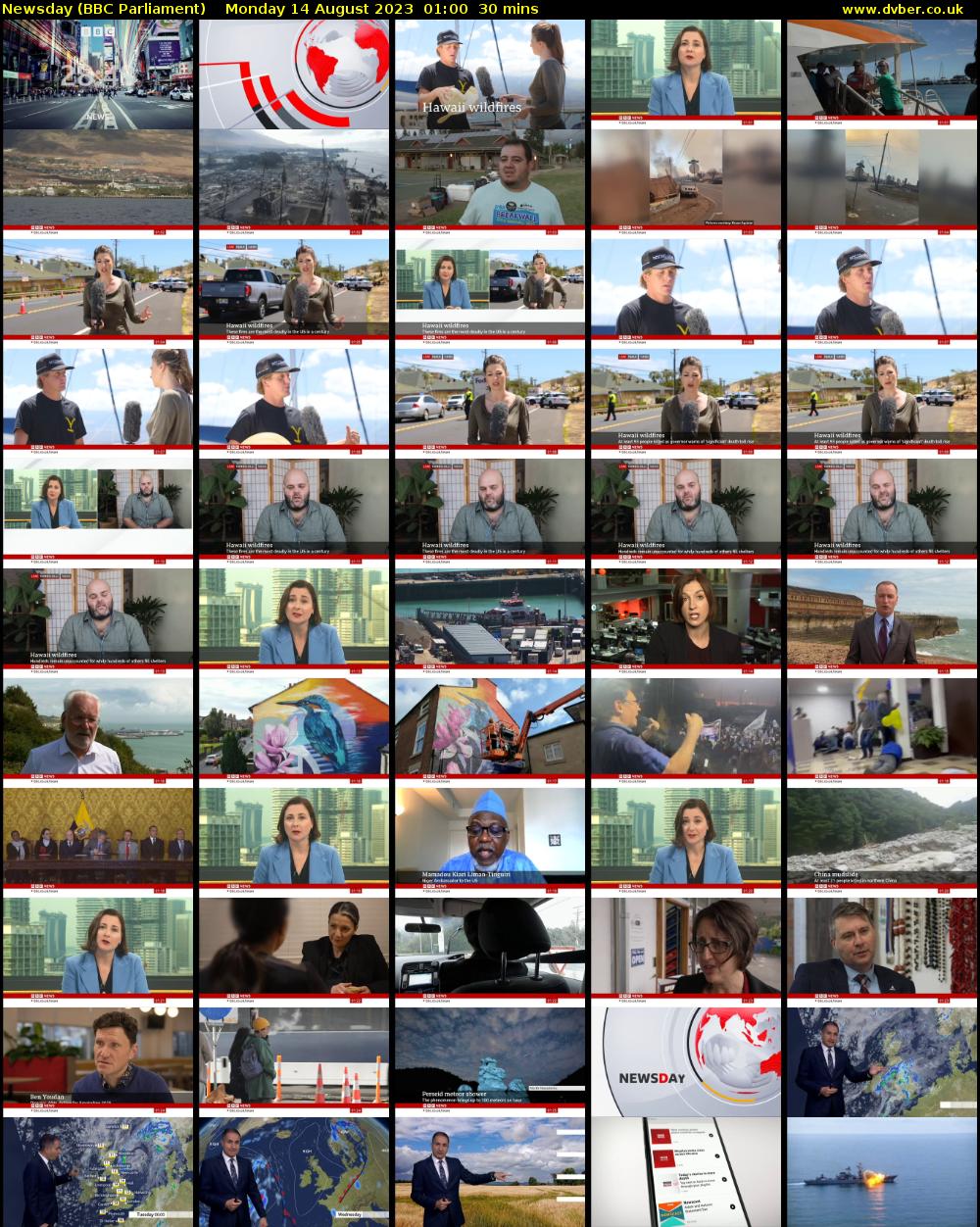 Newsday (BBC Parliament) Monday 14 August 2023 01:00 - 01:30