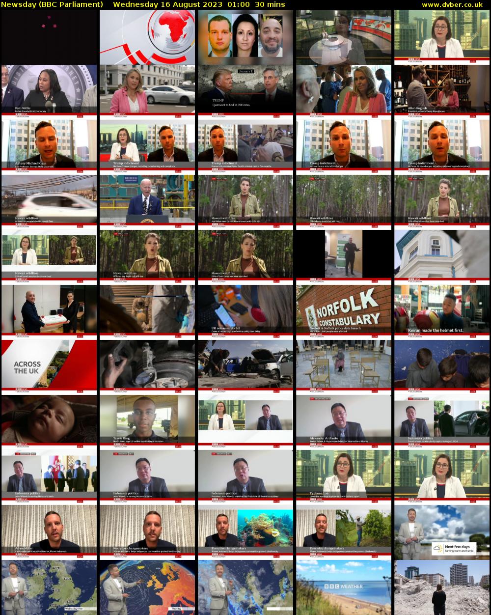 Newsday (BBC Parliament) Wednesday 16 August 2023 01:00 - 01:30