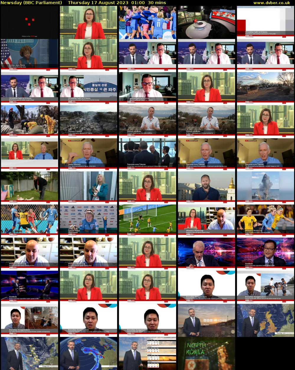 Newsday (BBC Parliament) Thursday 17 August 2023 01:00 - 01:30
