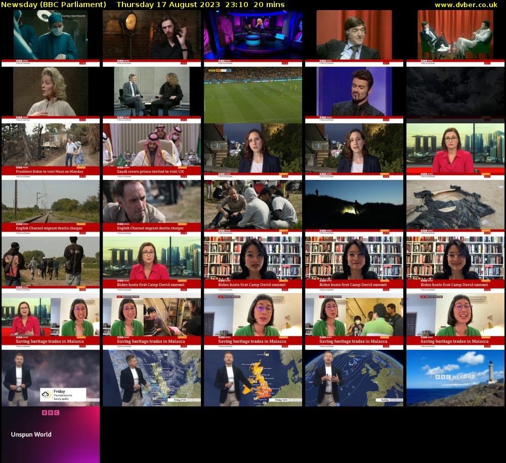 Newsday (BBC Parliament) Thursday 17 August 2023 23:10 - 23:30