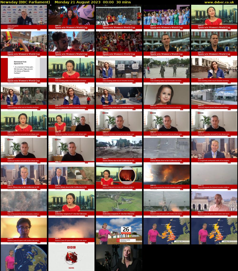 Newsday (BBC Parliament) Monday 21 August 2023 00:00 - 00:30