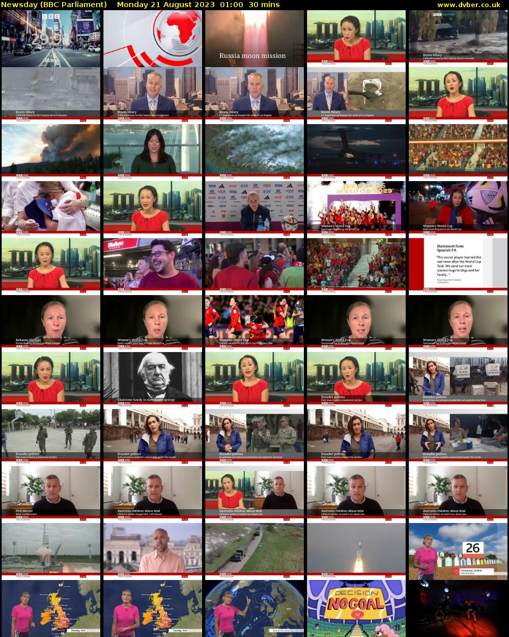Newsday (BBC Parliament) Monday 21 August 2023 01:00 - 01:30