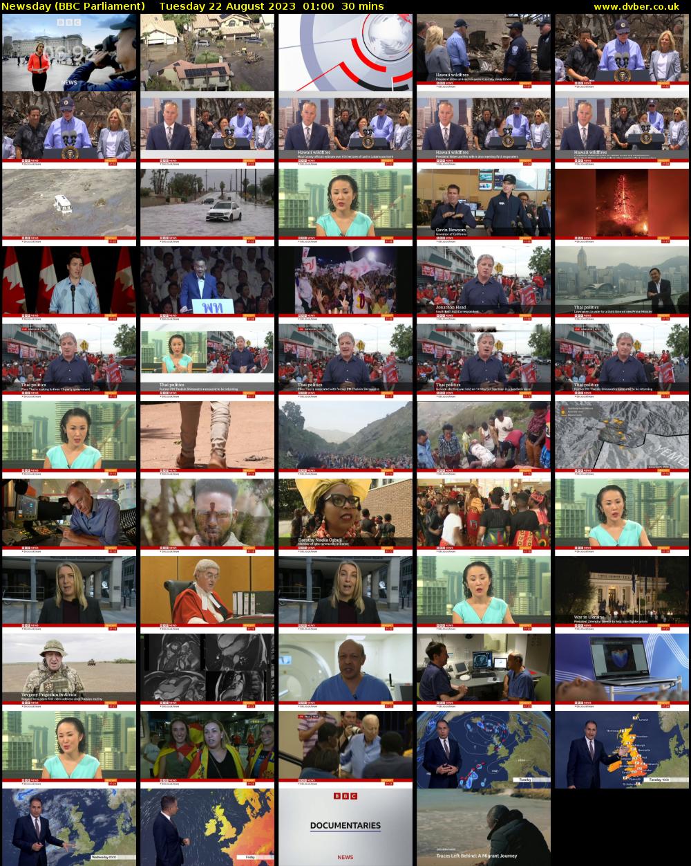 Newsday (BBC Parliament) Tuesday 22 August 2023 01:00 - 01:30