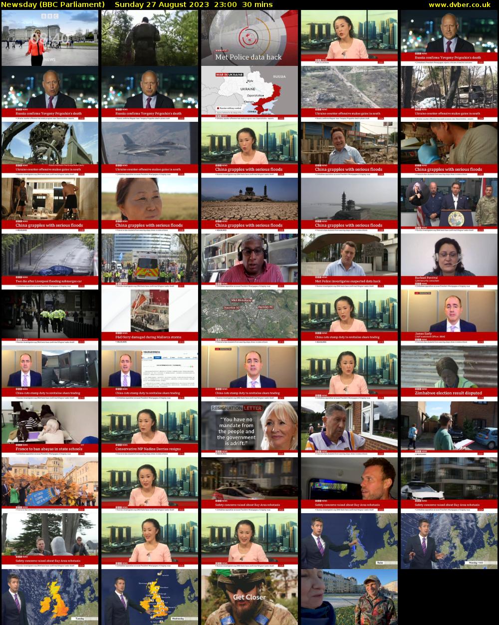 Newsday (BBC Parliament) Sunday 27 August 2023 23:00 - 23:30