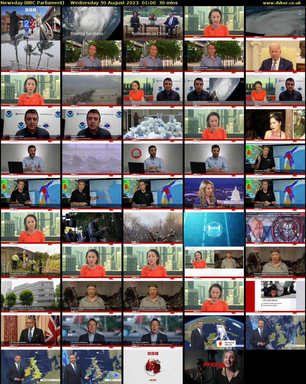 Newsday (BBC Parliament) Wednesday 30 August 2023 01:00 - 01:30