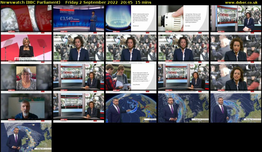 Newswatch (BBC Parliament) Friday 2 September 2022 20:45 - 21:00