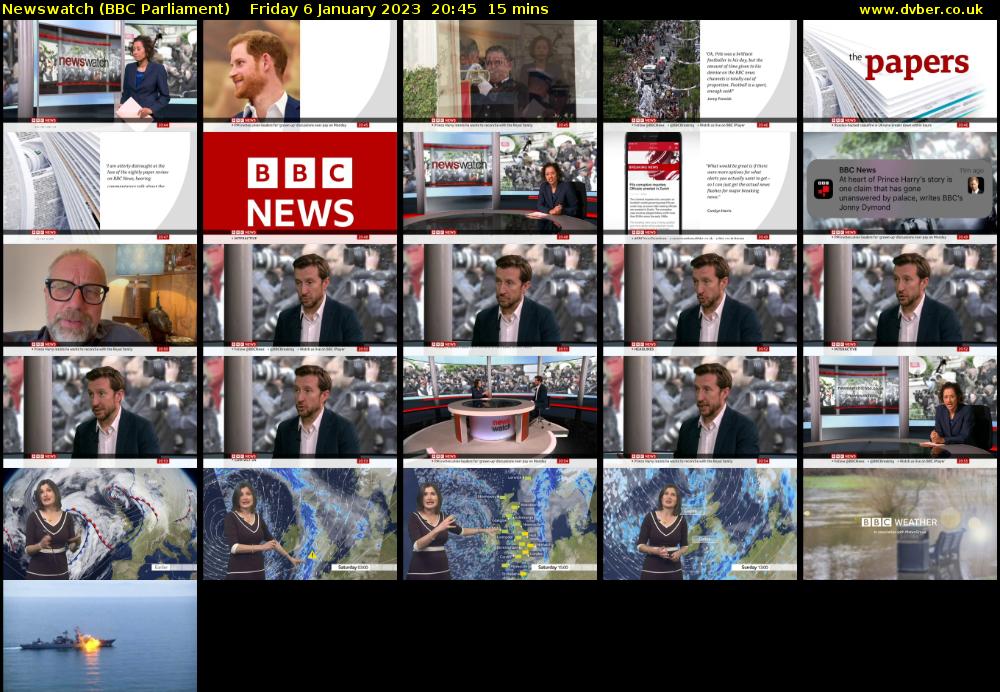 Newswatch (BBC Parliament) Friday 6 January 2023 20:45 - 21:00
