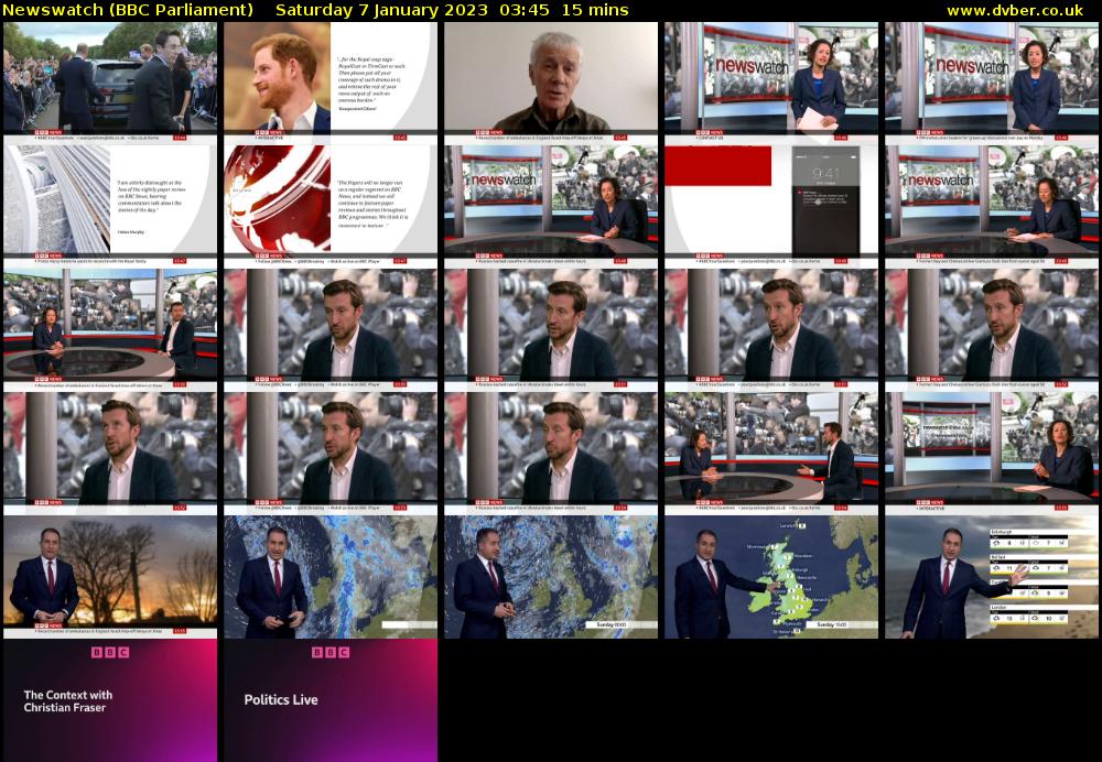 Newswatch (BBC Parliament) Saturday 7 January 2023 03:45 - 04:00