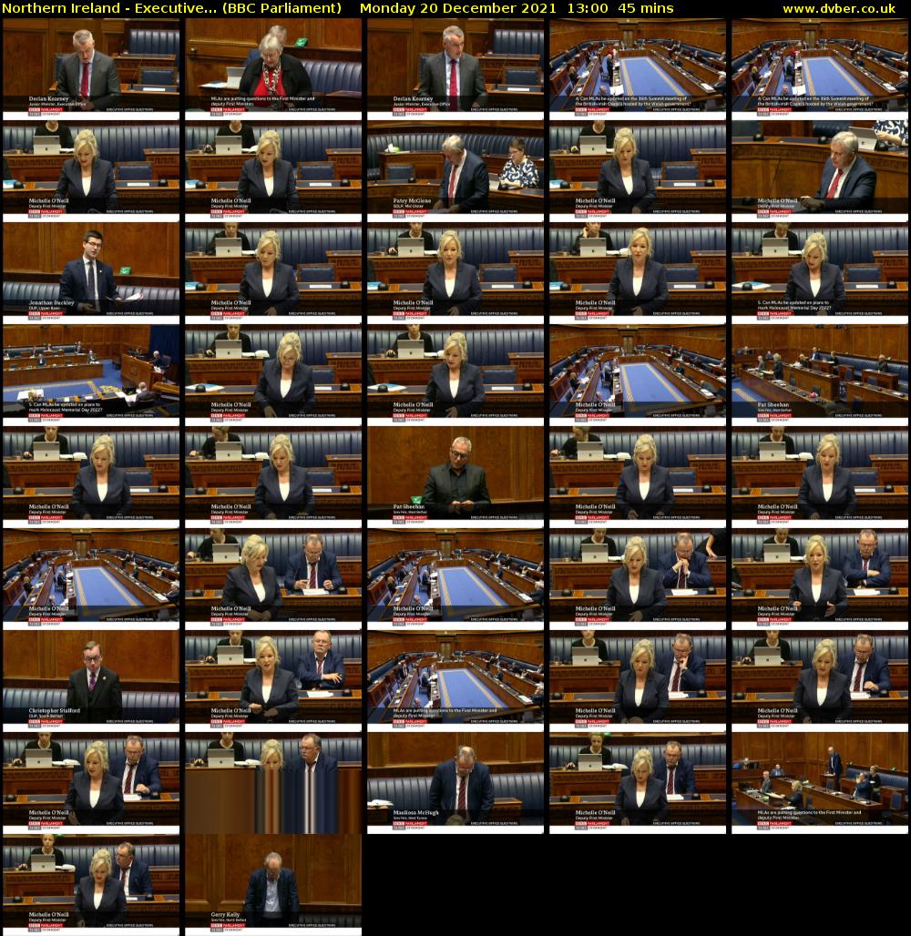 Northern Ireland - Executive... (BBC Parliament) Monday 20 December 2021 13:00 - 13:45