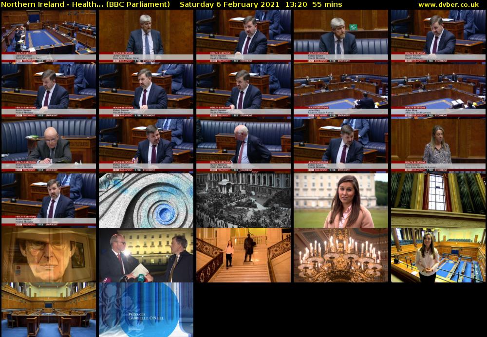 Northern Ireland - Health... (BBC Parliament) Saturday 6 February 2021 13:20 - 14:15
