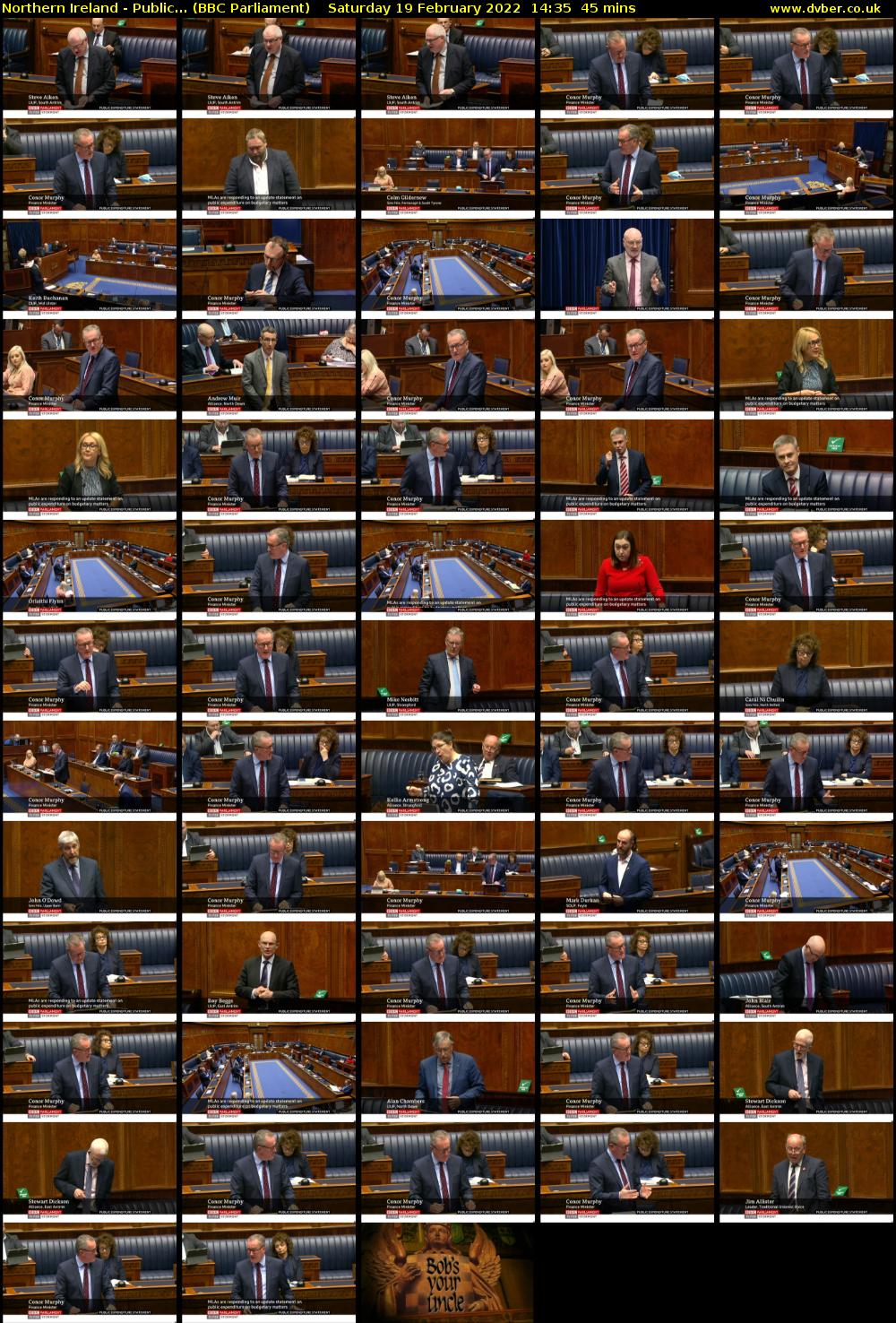 Northern Ireland - Public... (BBC Parliament) Saturday 19 February 2022 14:35 - 15:20