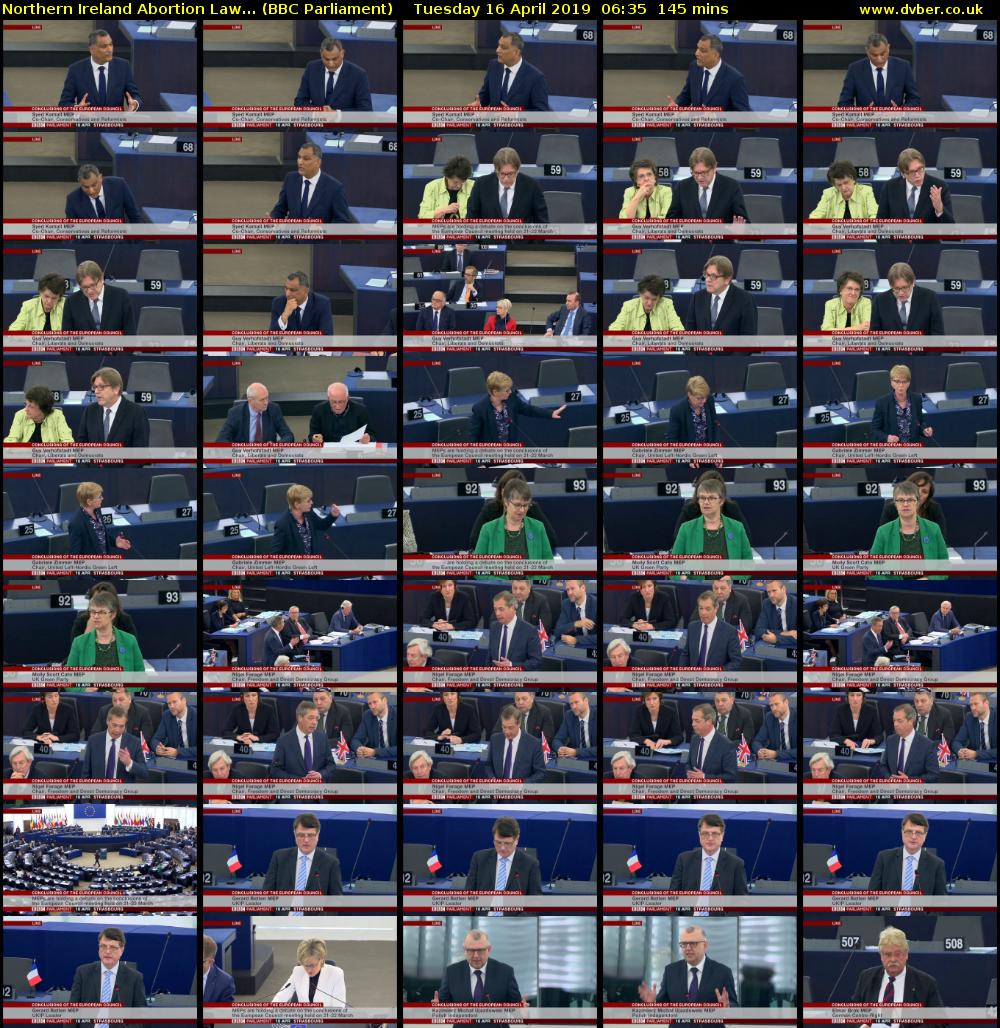 Northern Ireland Abortion Law... (BBC Parliament) Tuesday 16 April 2019 06:35 - 09:00