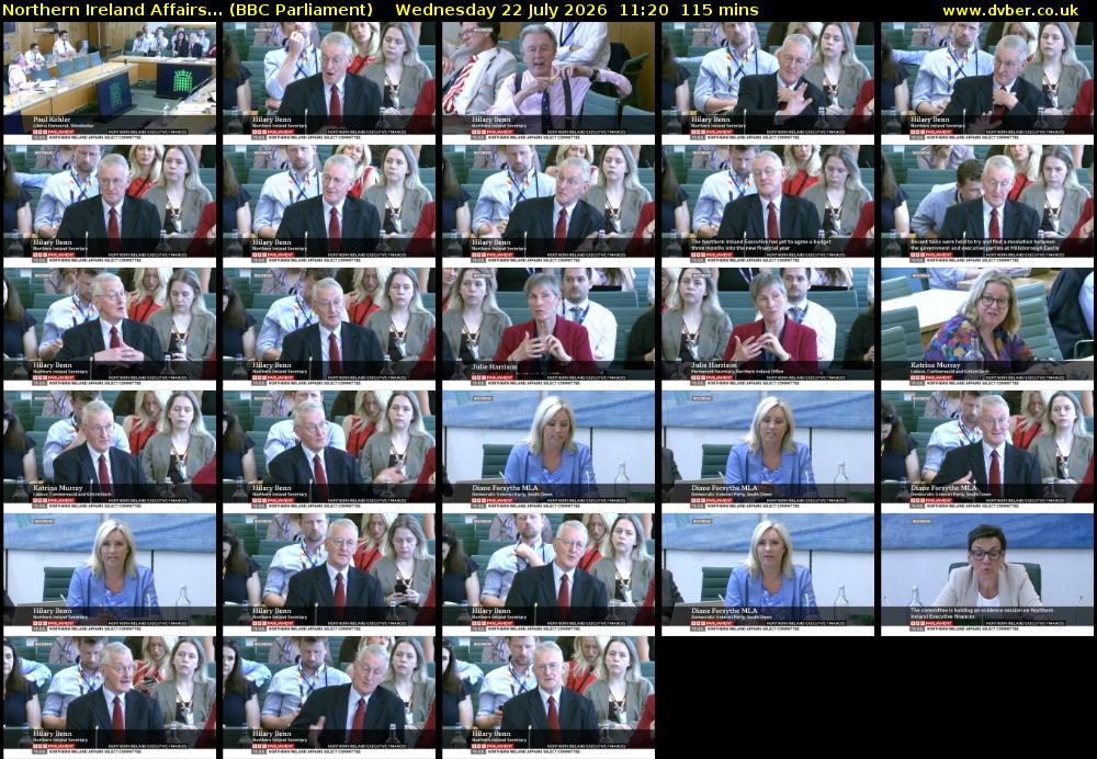Northern Ireland Affairs... (BBC Parliament) Wednesday 22 July 2026 11:20 - 13:15