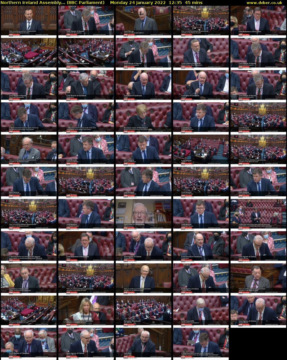 Northern Ireland Assembly... (BBC Parliament) Monday 24 January 2022 12:35 - 13:20