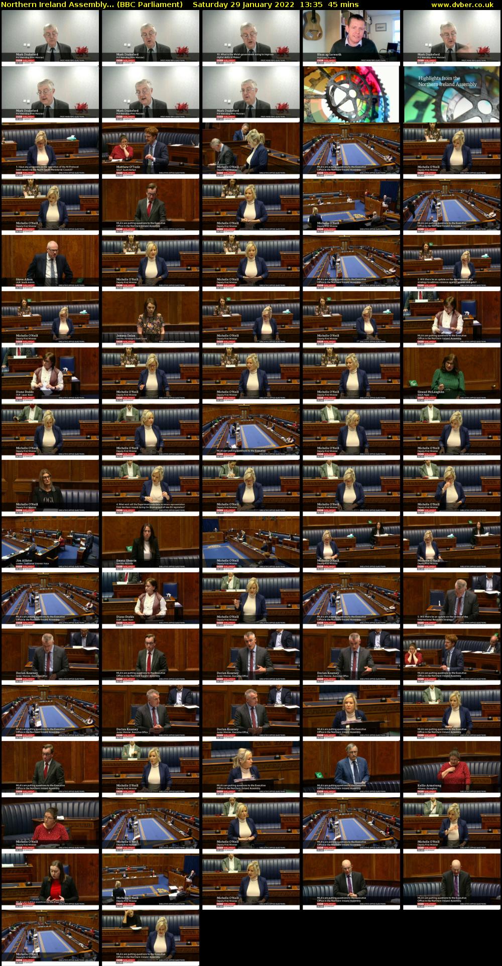 Northern Ireland Assembly... (BBC Parliament) Saturday 29 January 2022 13:35 - 14:20