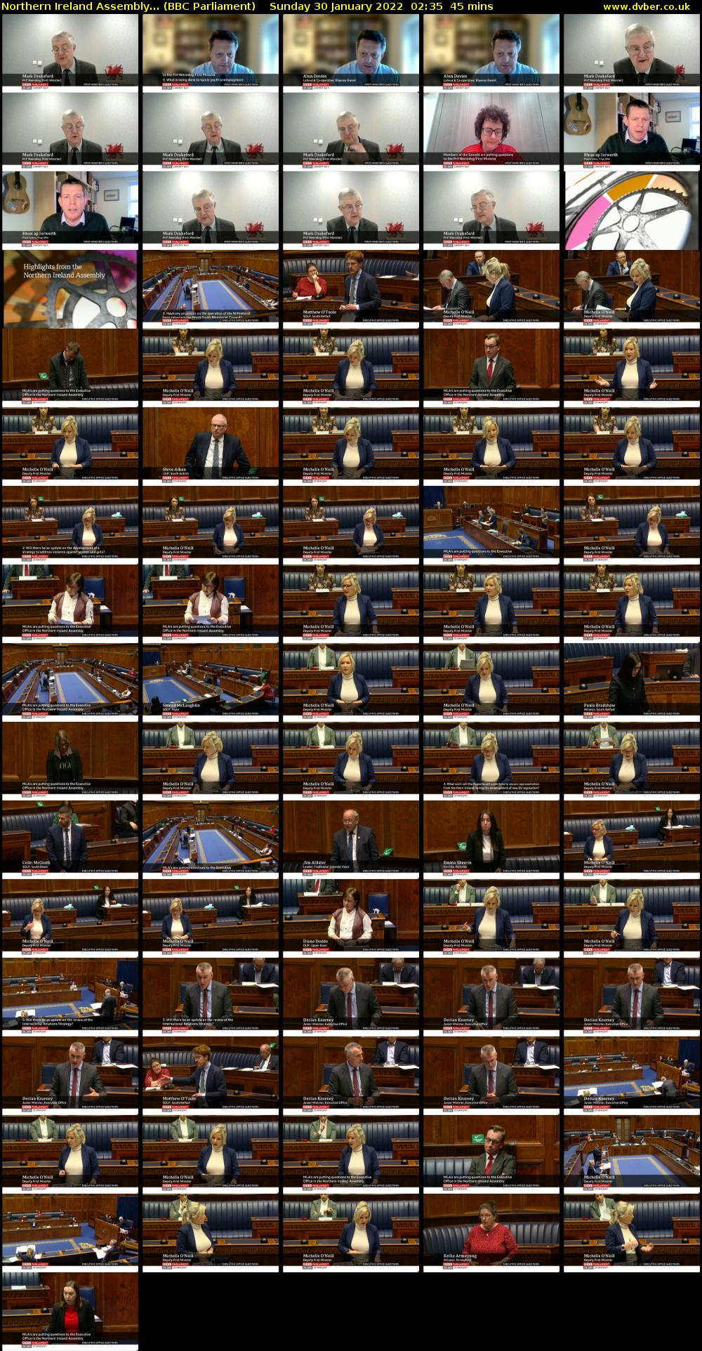 Northern Ireland Assembly... (BBC Parliament) Sunday 30 January 2022 02:35 - 03:20