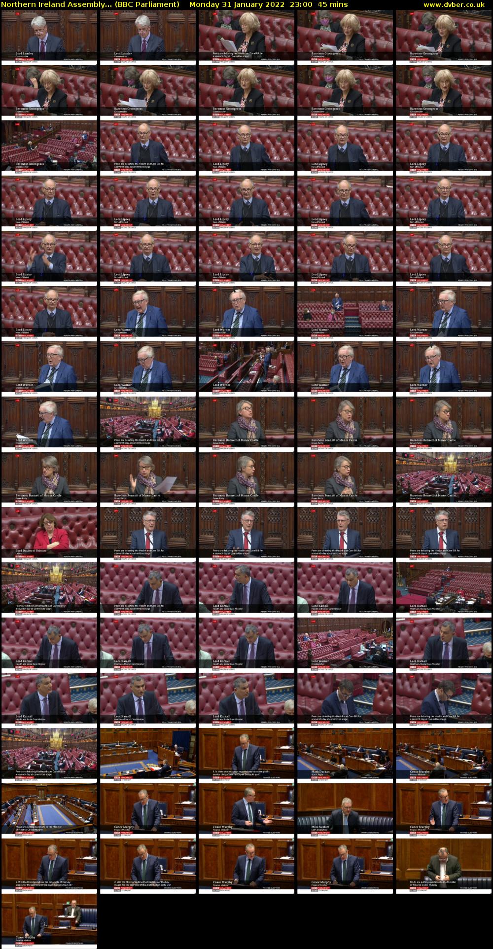 Northern Ireland Assembly... (BBC Parliament) Monday 31 January 2022 23:00 - 23:45