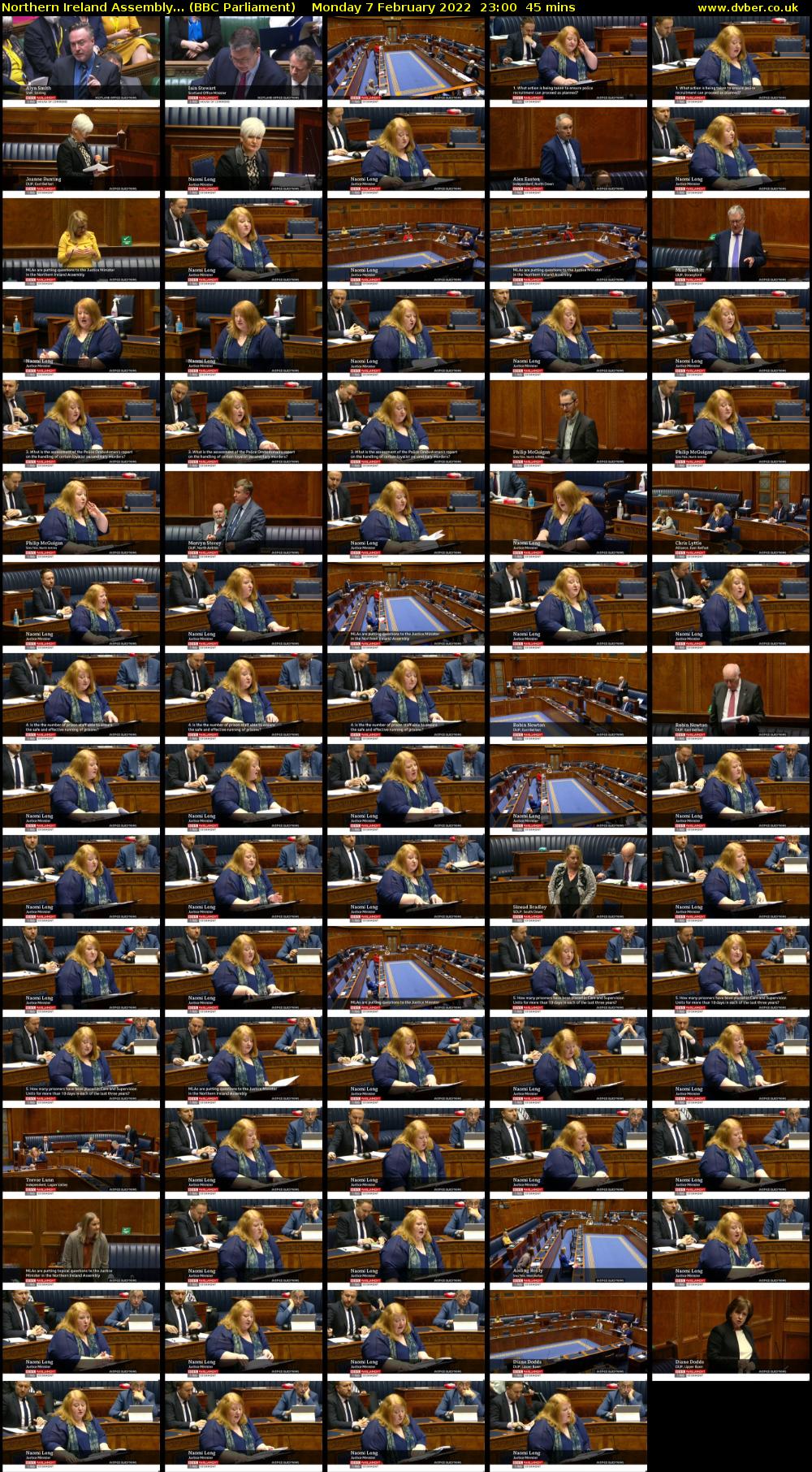 Northern Ireland Assembly... (BBC Parliament) Monday 7 February 2022 23:00 - 23:45