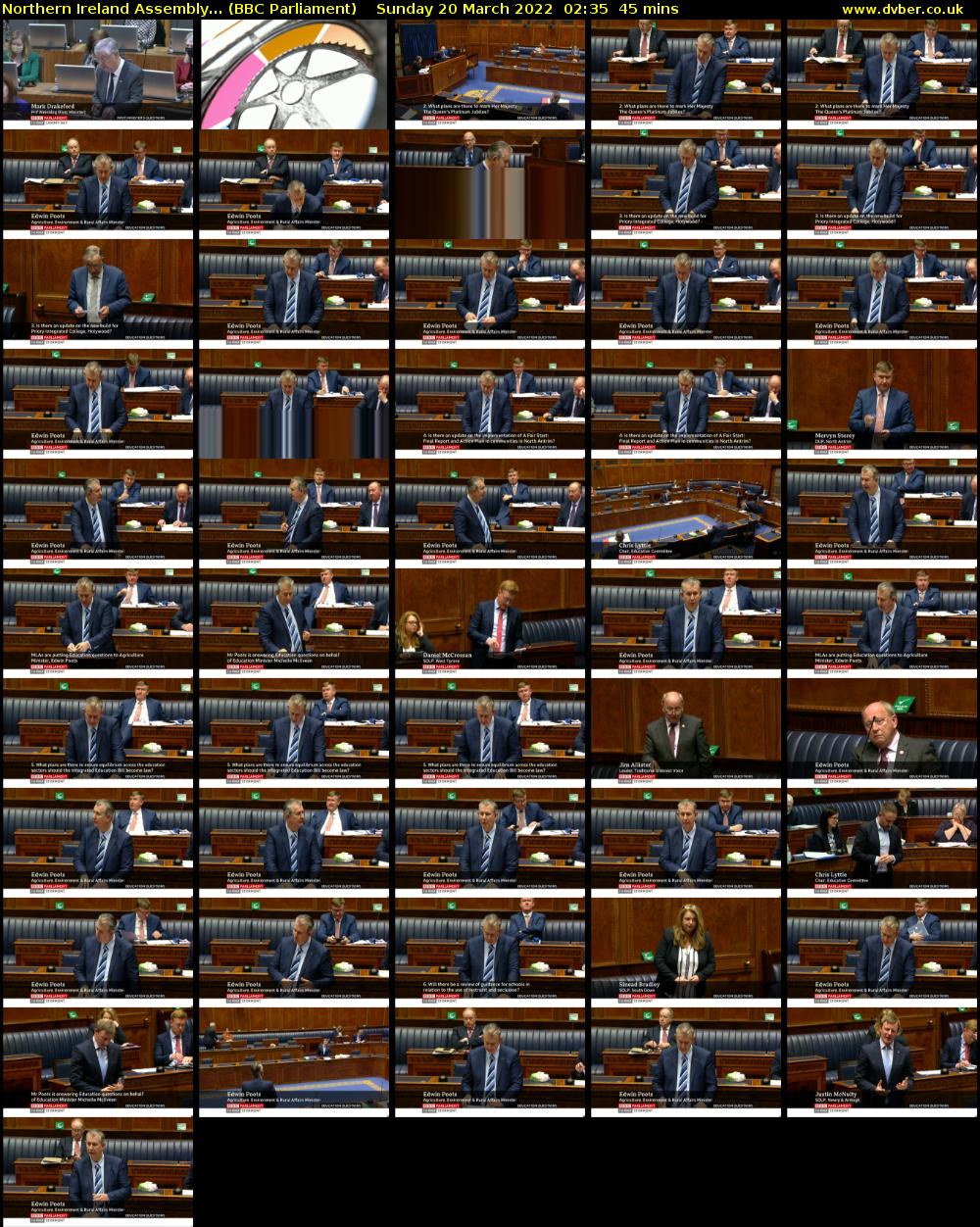 Northern Ireland Assembly... (BBC Parliament) Sunday 20 March 2022 02:35 - 03:20