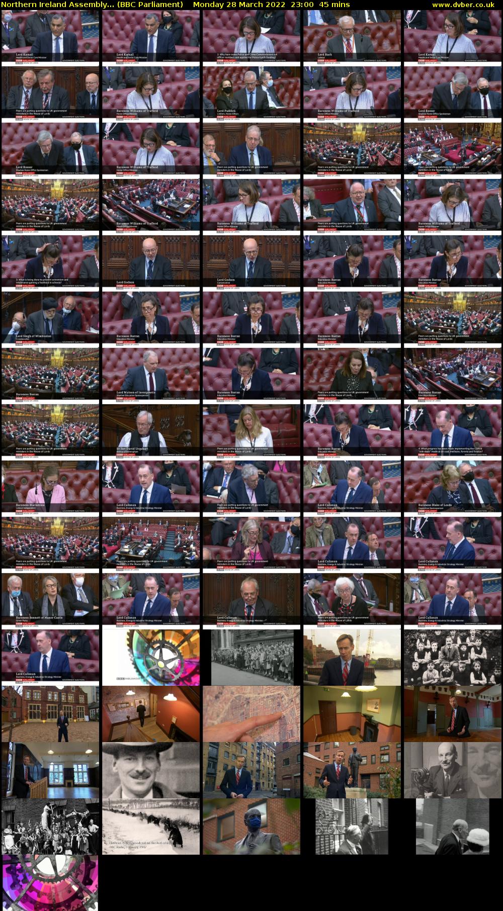 Northern Ireland Assembly... (BBC Parliament) Monday 28 March 2022 23:00 - 23:45