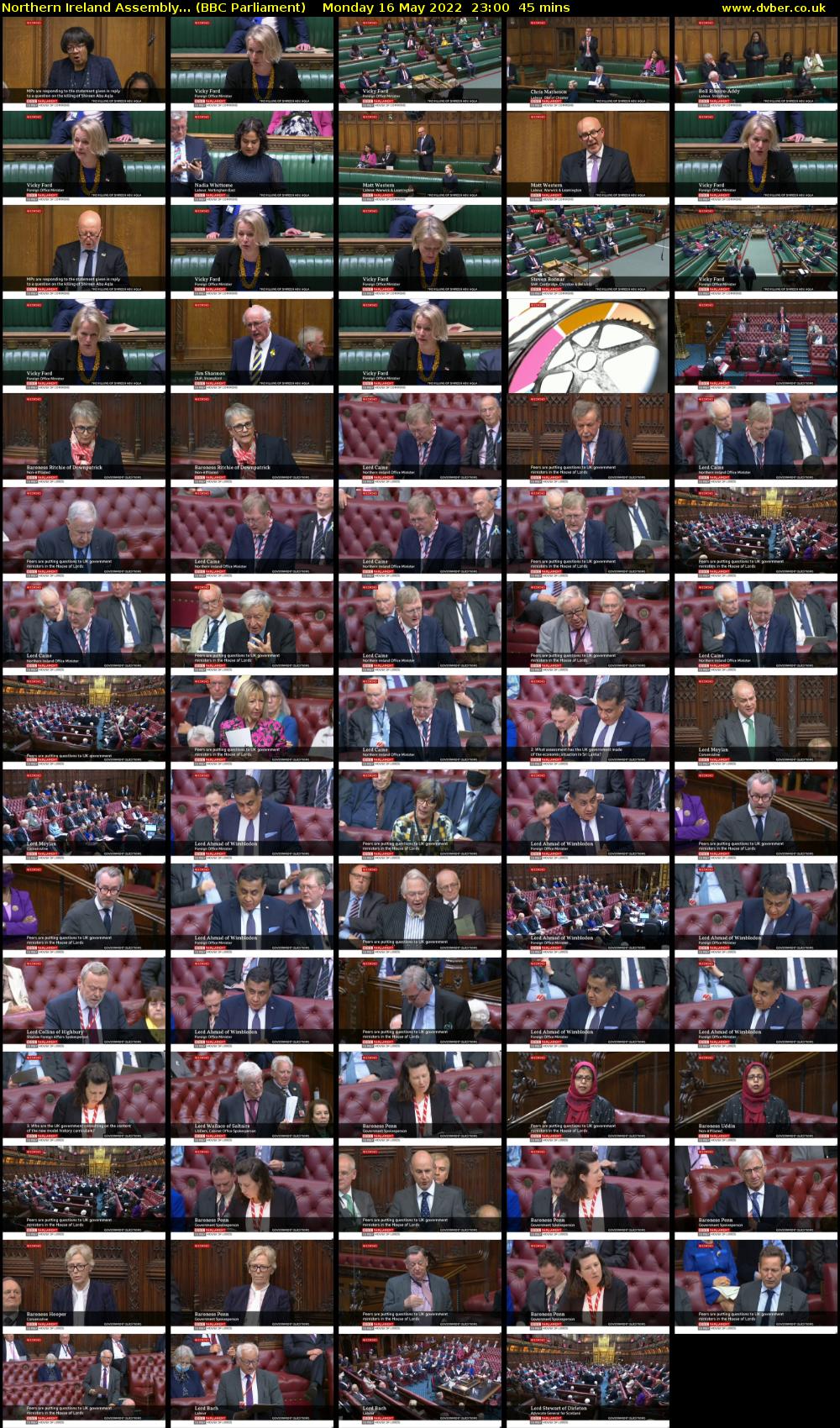 Northern Ireland Assembly... (BBC Parliament) Monday 16 May 2022 23:00 - 23:45