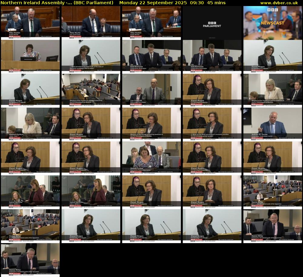 Northern Ireland Assembly ·... (BBC Parliament) Monday 22 September 2025 09:30 - 10:15