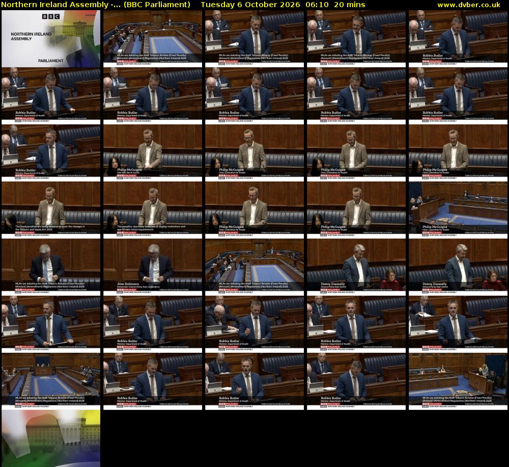 Northern Ireland Assembly ·... (BBC Parliament) Tuesday 6 October 2026 06:10 - 06:30