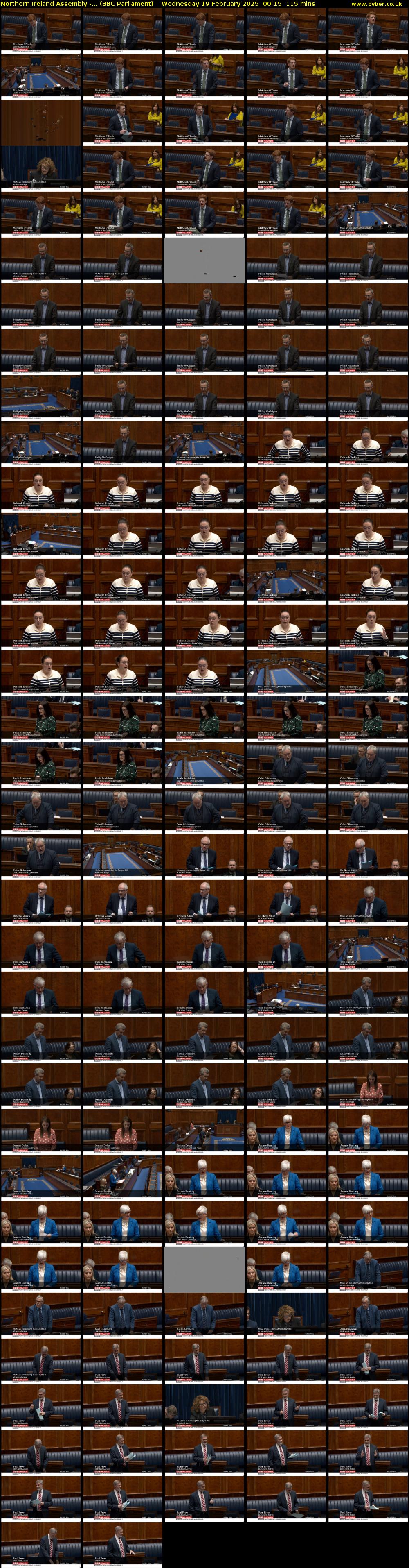 Northern Ireland Assembly -... (BBC Parliament) Wednesday 19 February 2025 00:15 - 02:10
