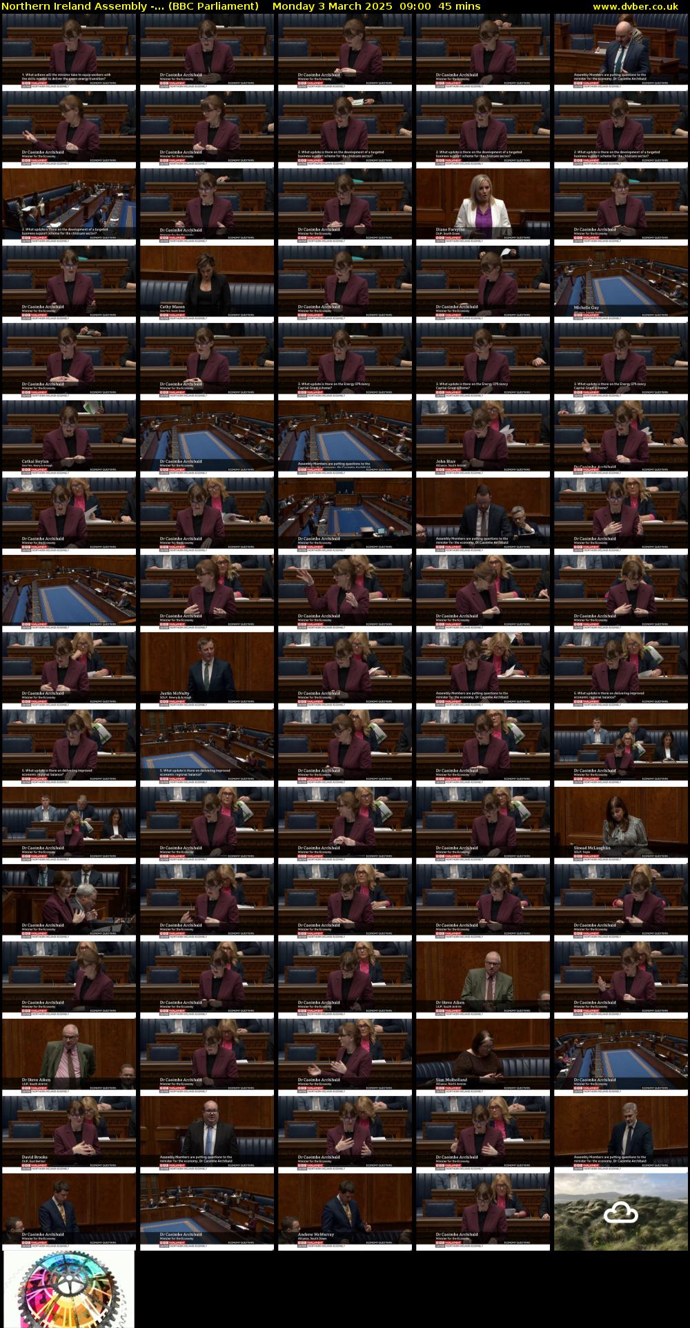 Northern Ireland Assembly -... (BBC Parliament) Monday 3 March 2025 09:00 - 09:45