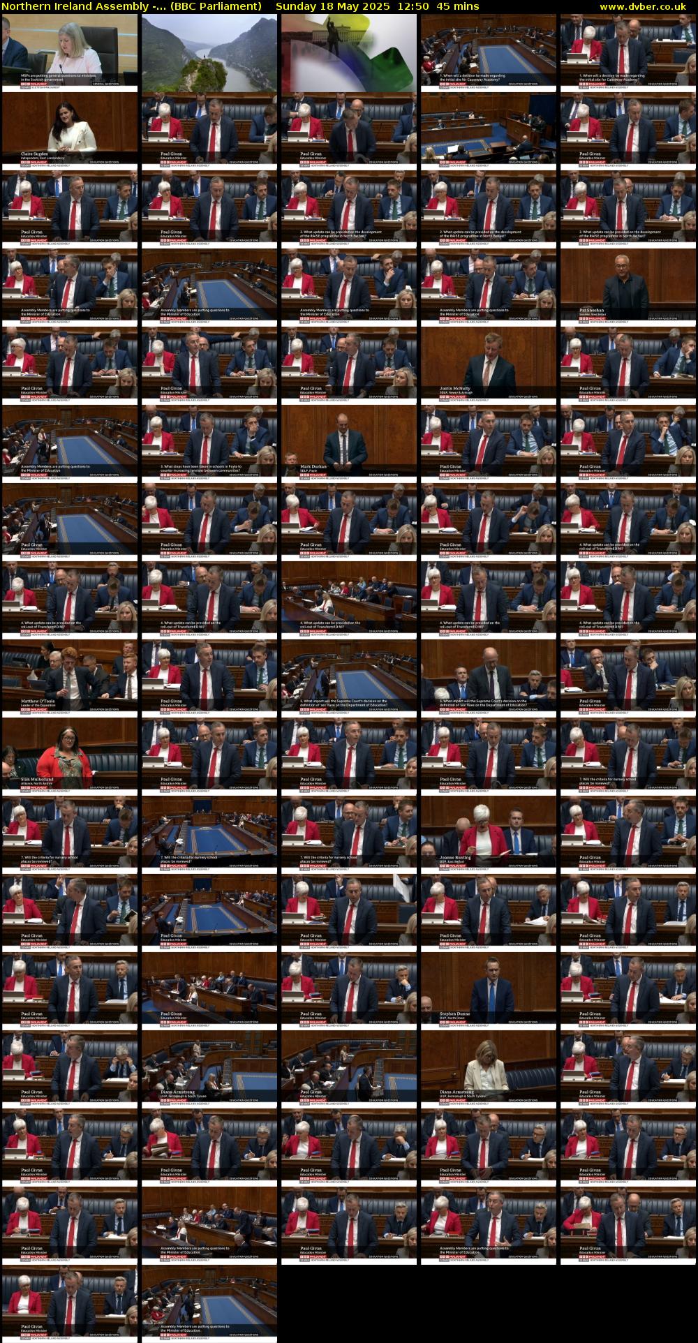 Northern Ireland Assembly -... (BBC Parliament) Sunday 18 May 2025 12:50 - 13:35