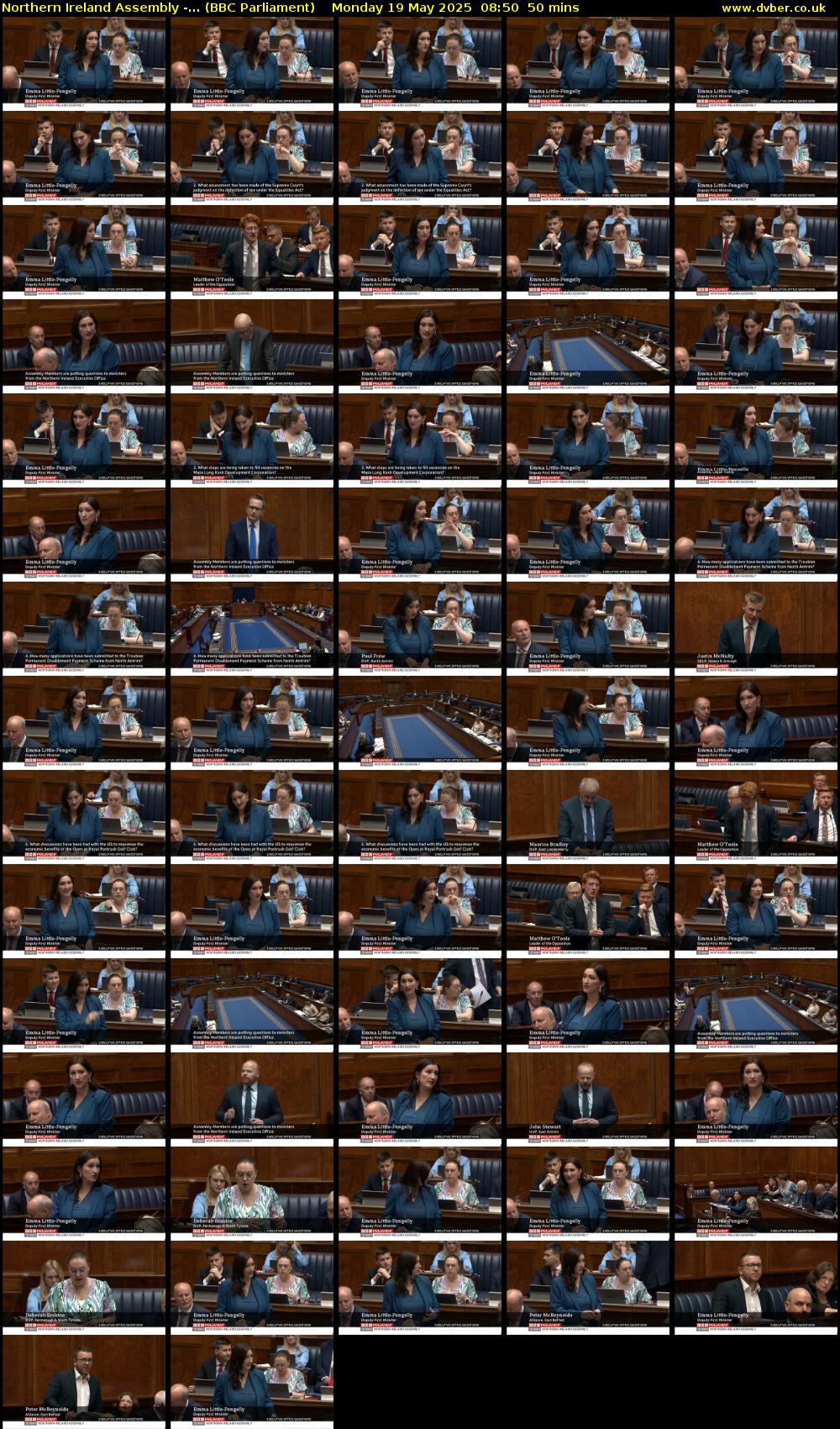 Northern Ireland Assembly -... (BBC Parliament) Monday 19 May 2025 08:50 - 09:40