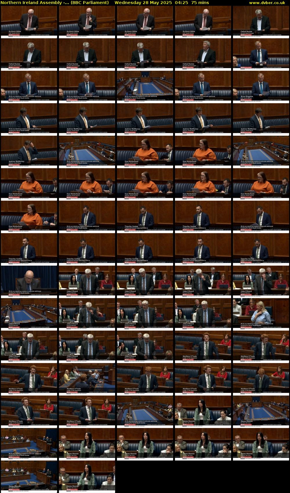 Northern Ireland Assembly -... (BBC Parliament) Wednesday 28 May 2025 04:25 - 05:40