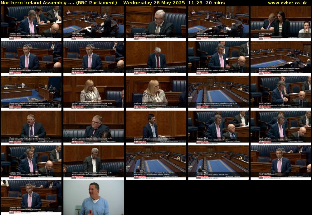 Northern Ireland Assembly -... (BBC Parliament) Wednesday 28 May 2025 11:25 - 11:45