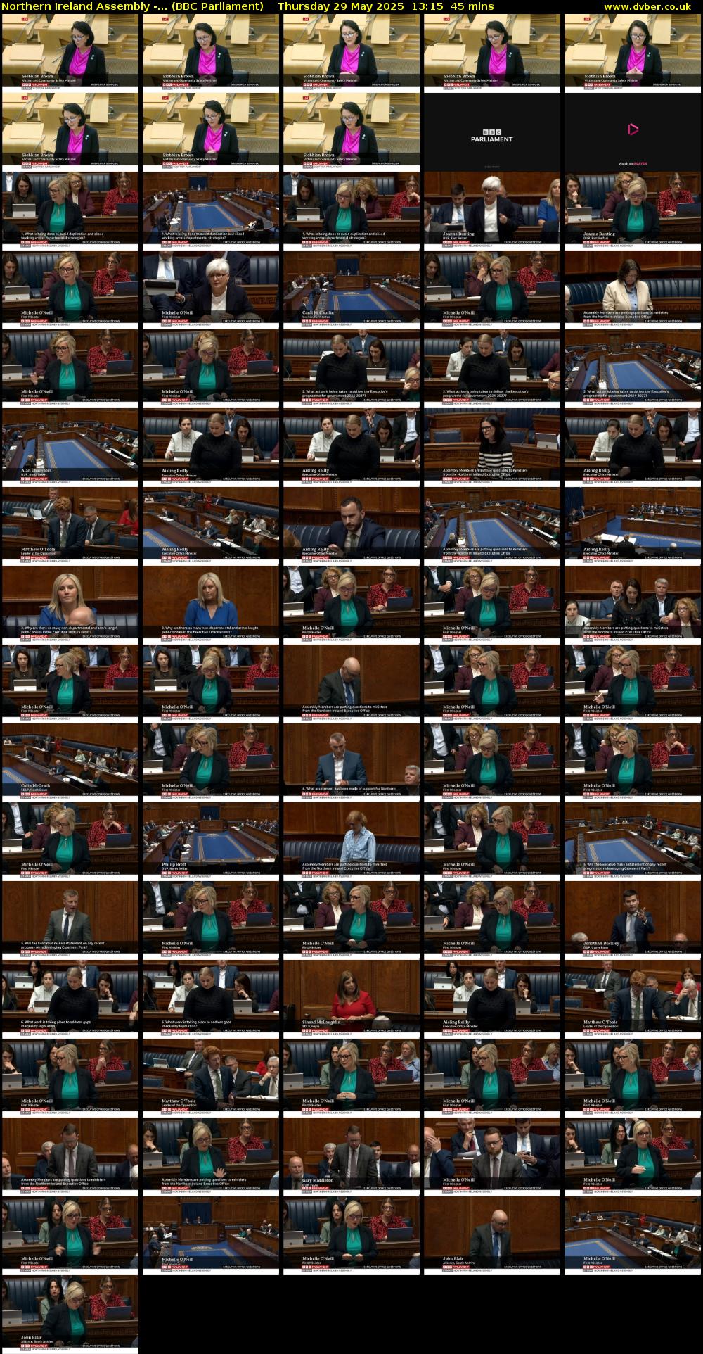 Northern Ireland Assembly -... (BBC Parliament) Thursday 29 May 2025 13:15 - 14:00