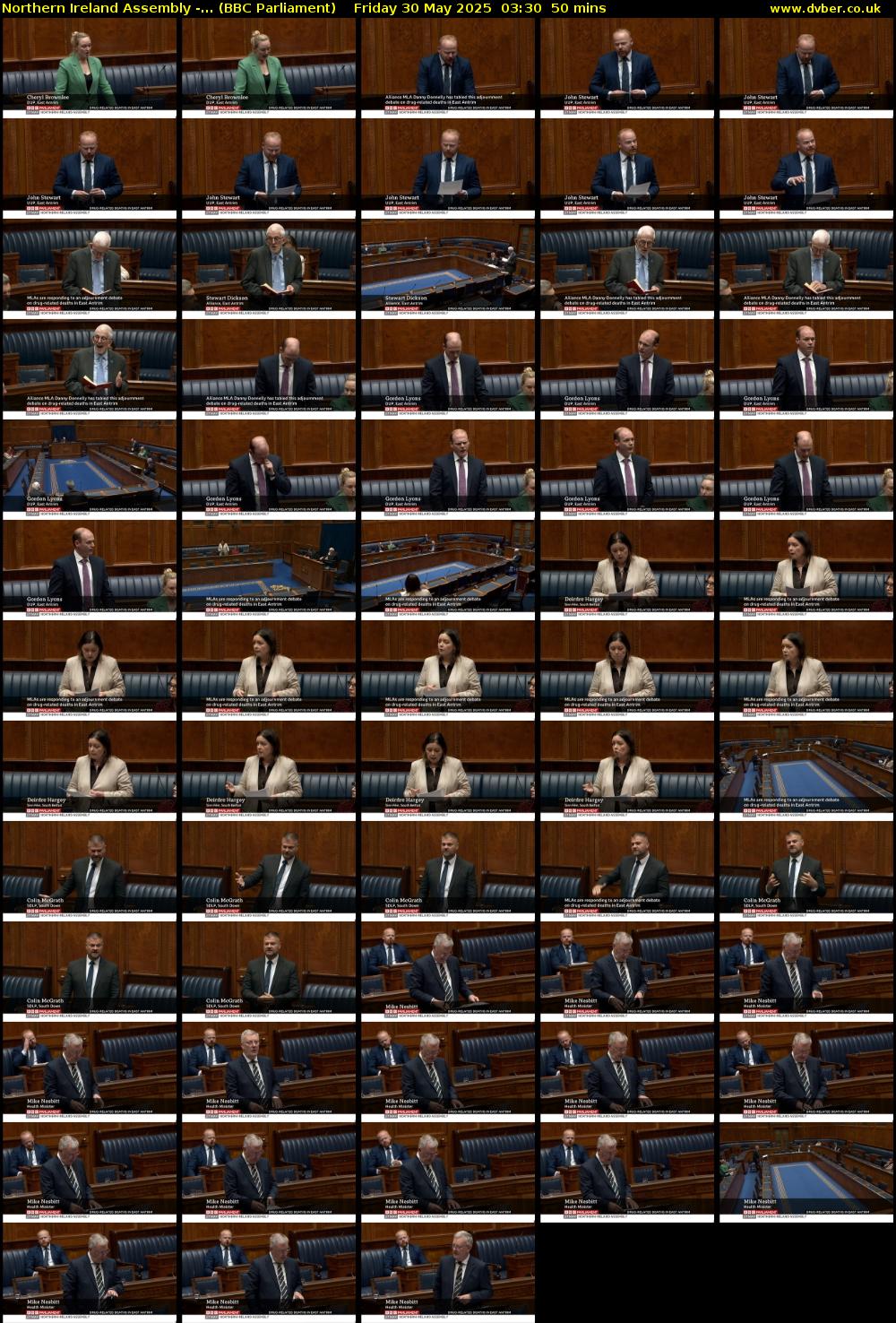 Northern Ireland Assembly -... (BBC Parliament) Friday 30 May 2025 03:30 - 04:20