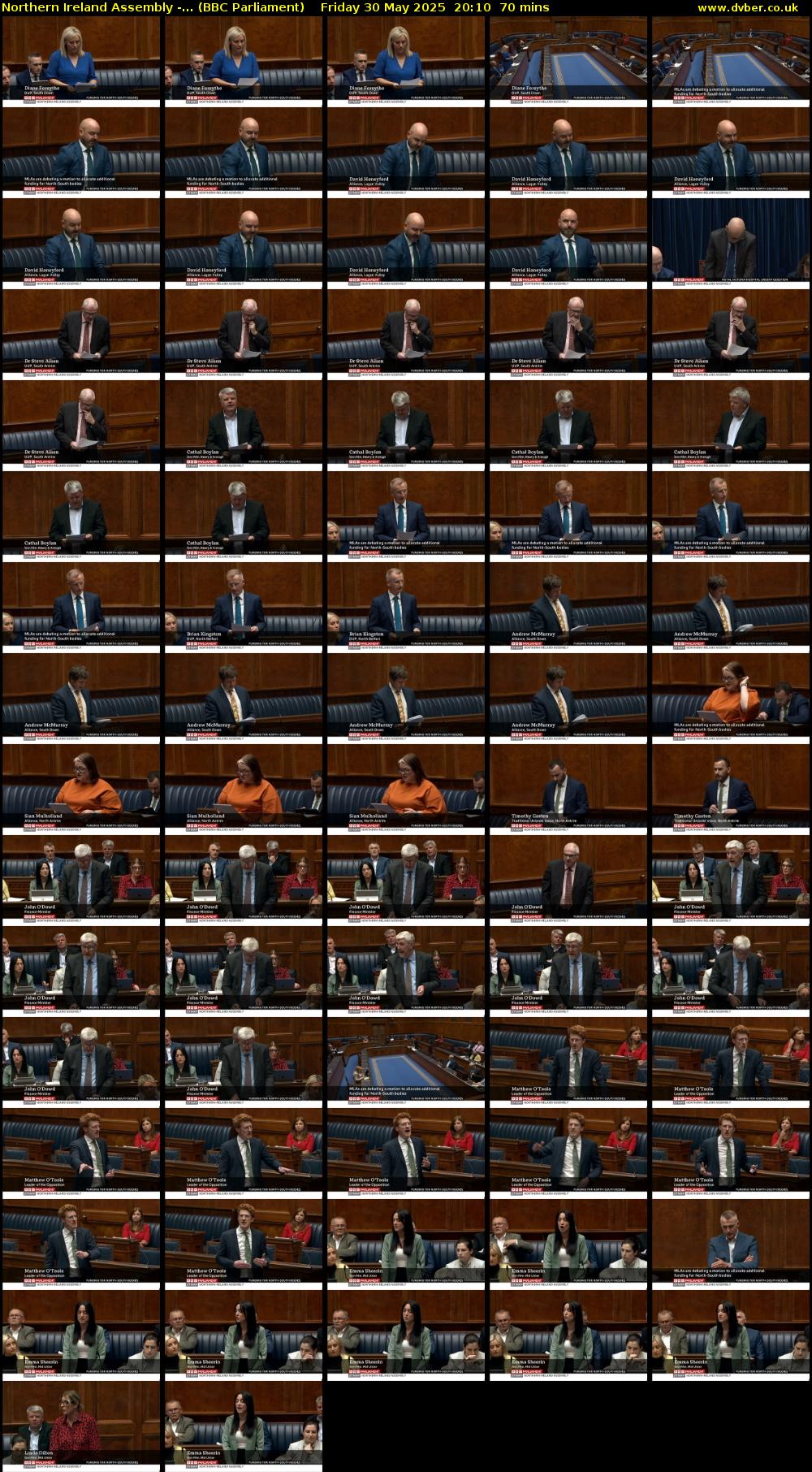 Northern Ireland Assembly -... (BBC Parliament) Friday 30 May 2025 20:10 - 21:20