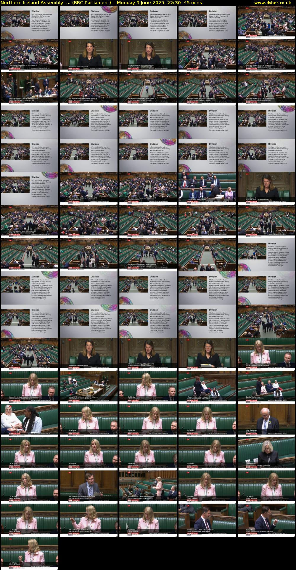 Northern Ireland Assembly -... (BBC Parliament) Monday 9 June 2025 22:30 - 23:15