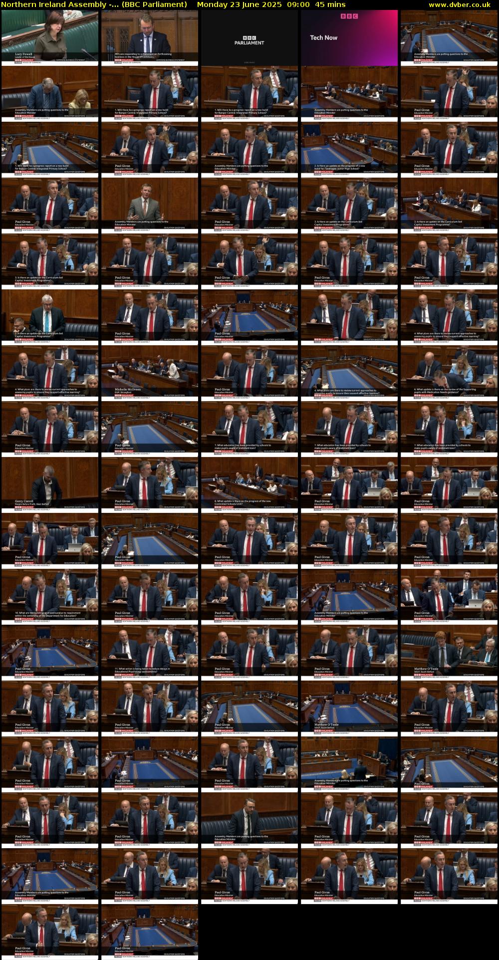 Northern Ireland Assembly -... (BBC Parliament) Monday 23 June 2025 09:00 - 09:45