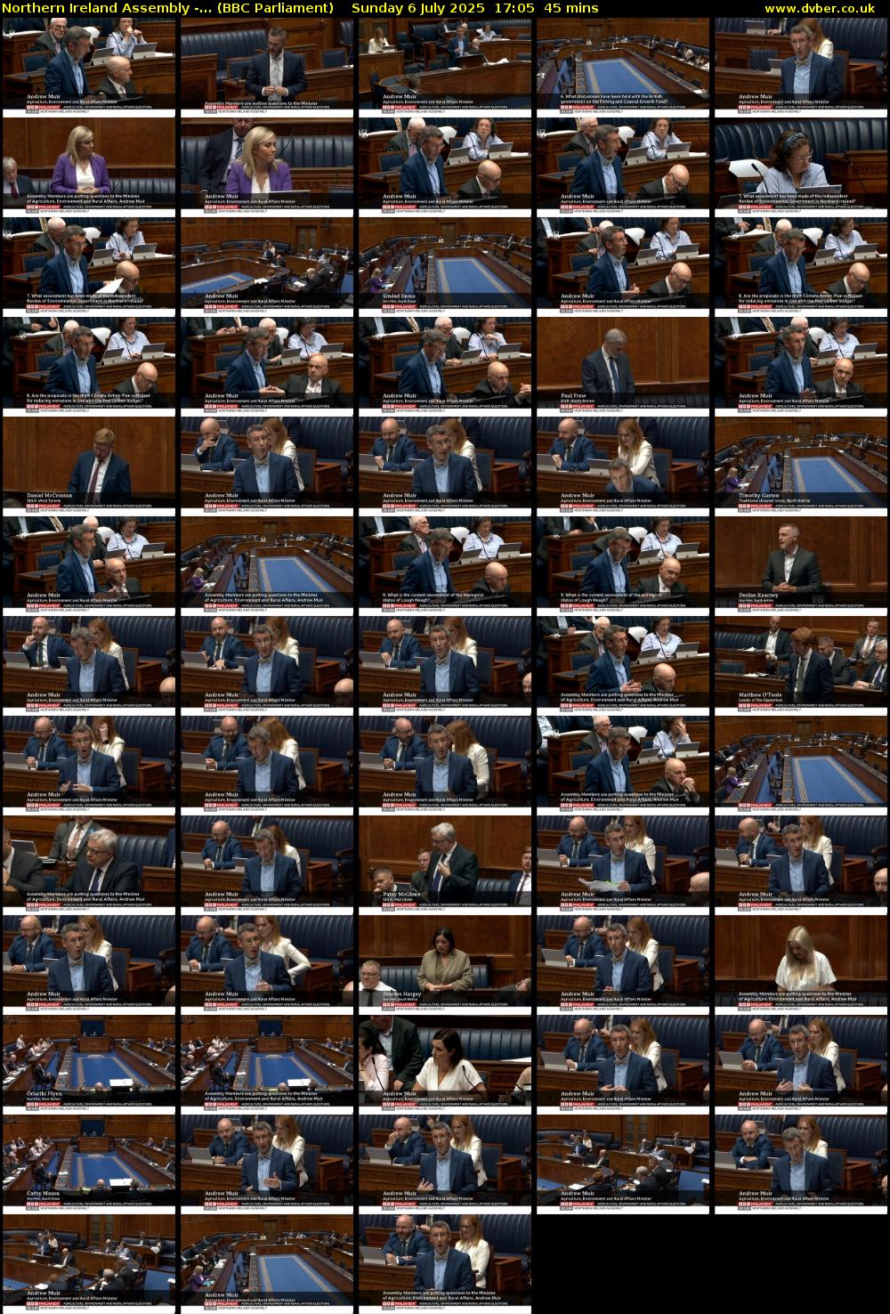 Northern Ireland Assembly -... (BBC Parliament) Sunday 6 July 2025 17:05 - 17:50