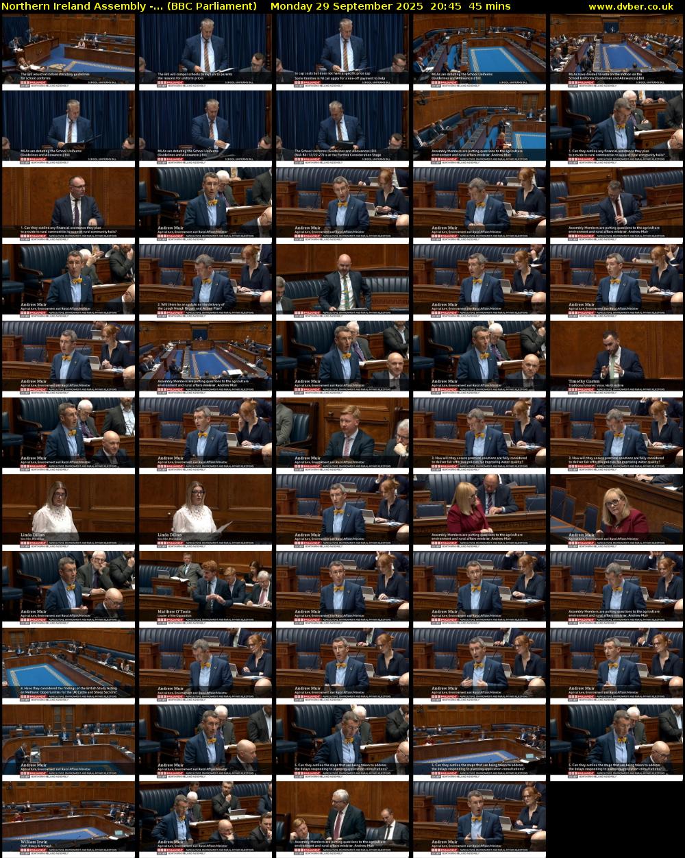 Northern Ireland Assembly -... (BBC Parliament) Monday 29 September 2025 20:45 - 21:30